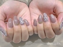 ネイルサロン マリキータ(MARIQUITA)/ツイード/グレージュ/冬ネイル