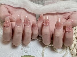 透明感うるうるチークネイル