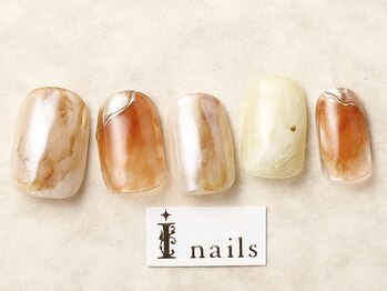 アイ ネイルズ 天神店(I nails)/もやもや×インク×ミラー¥7500