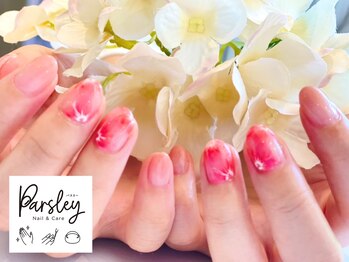 パスリー ネイルアンドケア(Parsley Nail&Care)/溶けるようなお花のアート