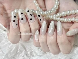 シンプル　ハートネイル