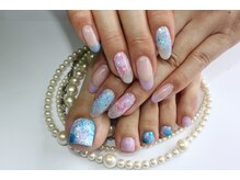 ネイルサロンスクール ビュートバタフライ 町田店(BEAUT BUTTERFLY)/紫陽花ネイル