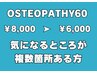 【気になるところが複数箇所ある方】オステオパシー整体 60分￥8,000→¥6000