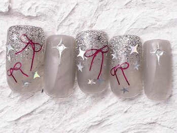 ジェミーネイル エビス(Jemiy nail ebisu)/グレーワイヤーリボン11390yen