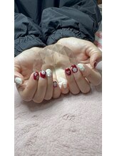 チェリーブロッサム(A CHERRY BLOSSOM)/赤白冬ネイル