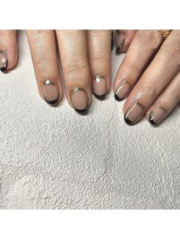 ブラックフレンチネイル