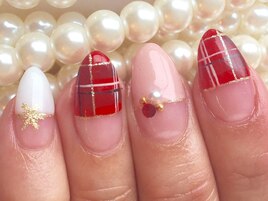 チェック柄フレンチネイル