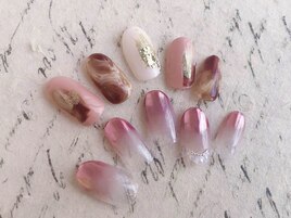 コーヒー風・ミラーネイル