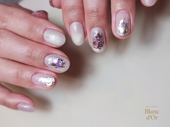 紫陽花カラーホログラムネイル