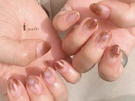 塗りかけミラーネイル