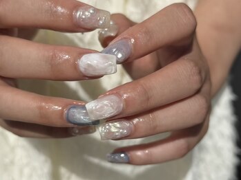 イビズ 新宿店(eviz)/くすみブルーネイル