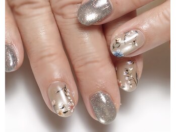 ヒュッゲ(Hygge)/春ボタニカルアートネイル