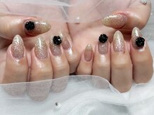 プティ アイビューティ 京橋店(peTiT eyebeauty)/ワンカラー　薔薇パーツ追加