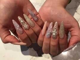 【スカルプ】長さ出し×大理石
