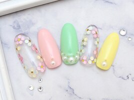 ホロ花囲みネイル♪￥６９８０