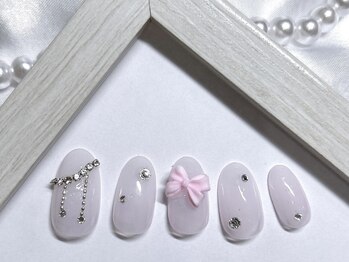 ファネル 京橋(FANELU)/リボン/ストーン/ピンクネイル