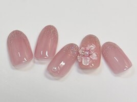 3Dクリアなフラワーネイル