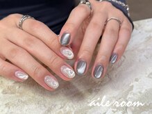 エールルーム 中目黒(aileroom)/マグネット ちぐはぐネイル