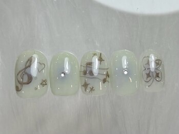 ネイルメゾン 渋谷店(NAIL MAISON)/手描き音符チーク￥7500