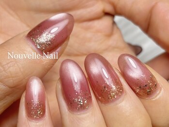 ヌーベルネイル(Nouvelle Nail)/マグネット×ラメグラデ
