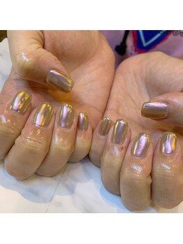 Mネイルアンドカフェ シェレステ/ミラーネイル☆☆