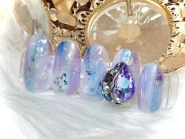 水滴ネイル×キラキラジュエル