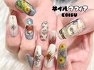 絵画ネイル/ひまわりネイル