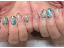 ネイルアンドアイラッシュスタジオ シュシュ(chouchou)/大理石ミラーアート春夏秋冬・