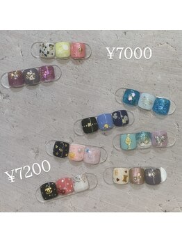 ネイルアンドアイラッシュスタジオ シュシュ(chouchou)/フットネイル親指アート¥7000～