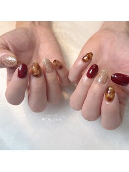 リッシュ ドゥ(RICHE deux)/べっ甲×ボルドーネイル