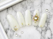 ネイルサロンフォーユー(for u)/ラメ×ビジュー￥６９８０