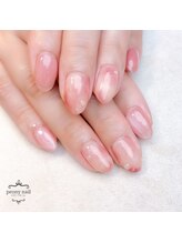 ピオニーネイル(peony nail)/ジューシーな桃ネイル