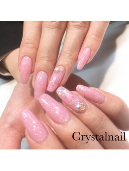 クリスタルネイル ボンベルタ橘店(CRYSTAL NAIL)/ワンカラー×ストーン