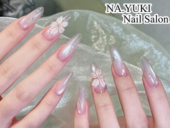 ナユキ 北千住店(NA.YUKI)/上品シンプルお花ネイル