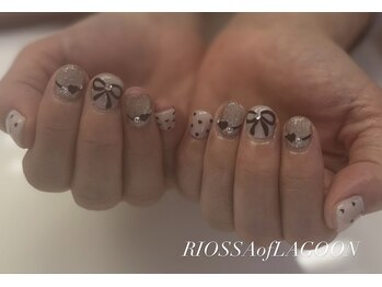 ツイード×リボンネイル