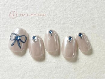 ネイルメゾン 梅田(NAIL MAISON)/リボンスタッズネイル