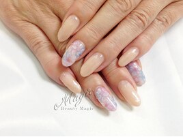 シンプルフラワーネイル