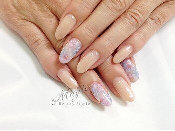 ネイルサロン ビューティーマジック 川口店/ シンプルフラワーネイル