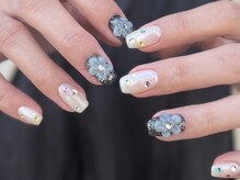 クルネ(QULNE)/お花ネイル/オーロラネイル