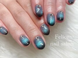 成人式ネイル/マグネット/ブルー