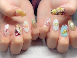 和柄/成人式/卒業式/3Dフラワー