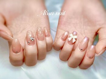 アリサネイル(ALISA NAIL)/アクリルスカルプ☆リボンネイル