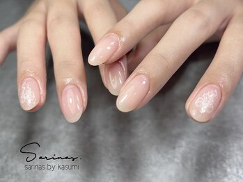 サリナスネイル 西院店(SARINASNAIL)/ナチュラルカラーにリボン