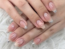 ルノン 獨協大学前店(LUNON)/チークネイル × ガラスフレンチ