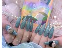 青ネイル 3Dパーツ 推しネイル