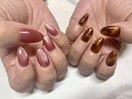 ジェルネイル★鼈甲×マグネット
