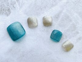 ラメ×ブルー