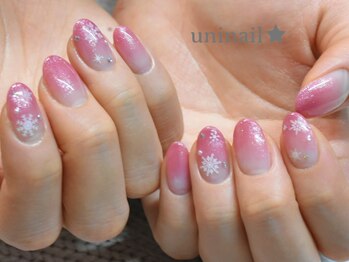 ユニネイル(uninail)/雪の結晶ネイル