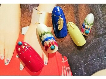 フェザー×ピーコックnail☆