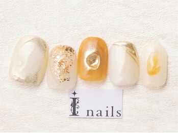 アイネイルズ 池袋店(I-nails)/ゴールド天然石ニュアンス